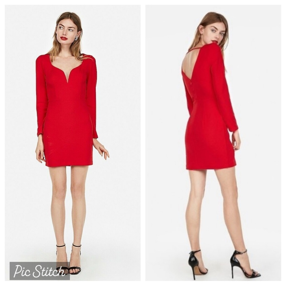 NWT Express sweetheart wire open back mini dress